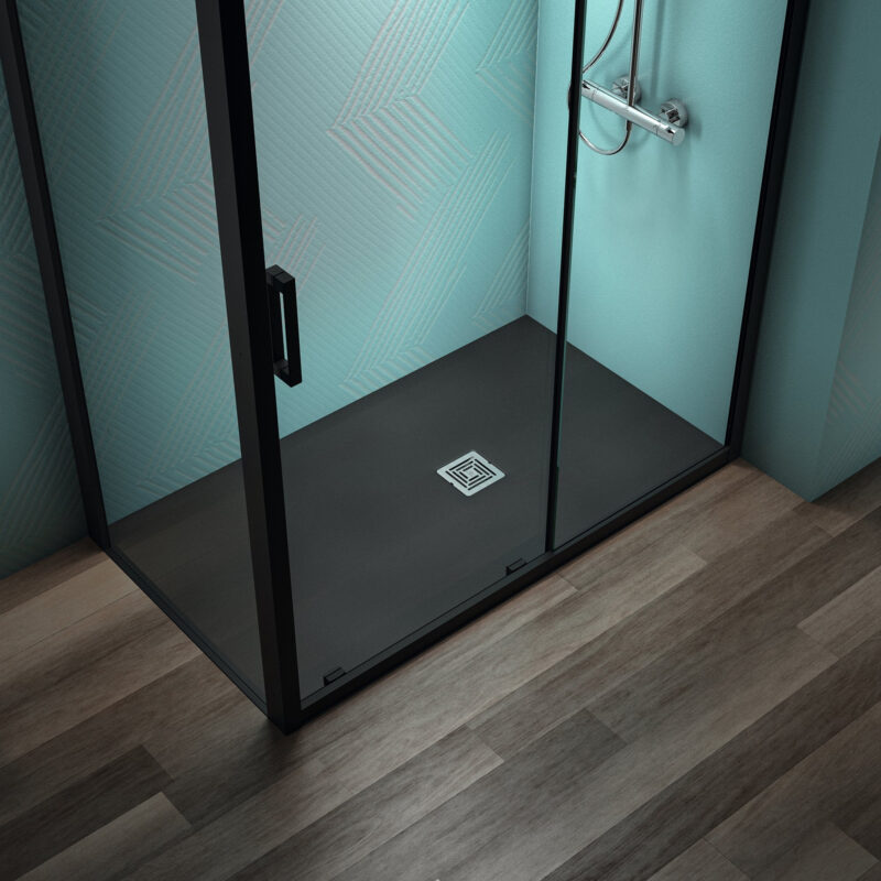 Ideal Standard Ultra Flat S+ 1400 x 800mm Black Rectangular Shower Tray