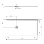 Ideal Standard Ultra Flat S+ 1600 x 800mm Black Rectangular Shower Tray