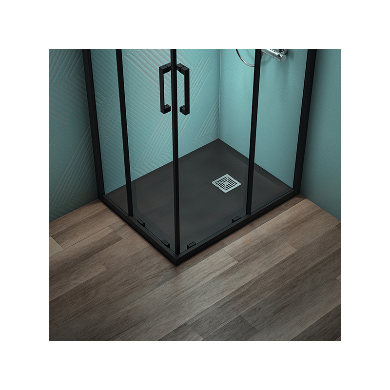 Ideal Standard Ultra Flat S+ 900 x 700mm Black Rectangular Shower Tray