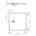 Ideal Standard Ultra Flat S+ 1000 x 1000mm Black Square Shower Tray