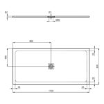 Ideal Standard Ultra Flat S+ 1700 x 800mm Grey Rectangular Shower Tray