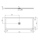 Ideal Standard Ultra Flat S+ 1700 x 700mm Grey Rectangular Shower Tray