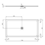 Ideal Standard Ultra Flat S+ 1700 x 900mm Black Rectangular Shower Tray