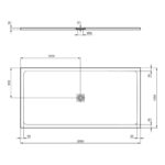 Ideal Standard Ultra Flat S+ 2000 x 1000mm Grey Rectangular Shower Tray