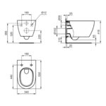 Ideal Standard i.Life O Rimless Wall Hung Toilet with Wrapover Seat