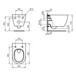 Ideal Standard i.Life O Rimless Wall Hung Toilet with Soft Close Wrapover Seat