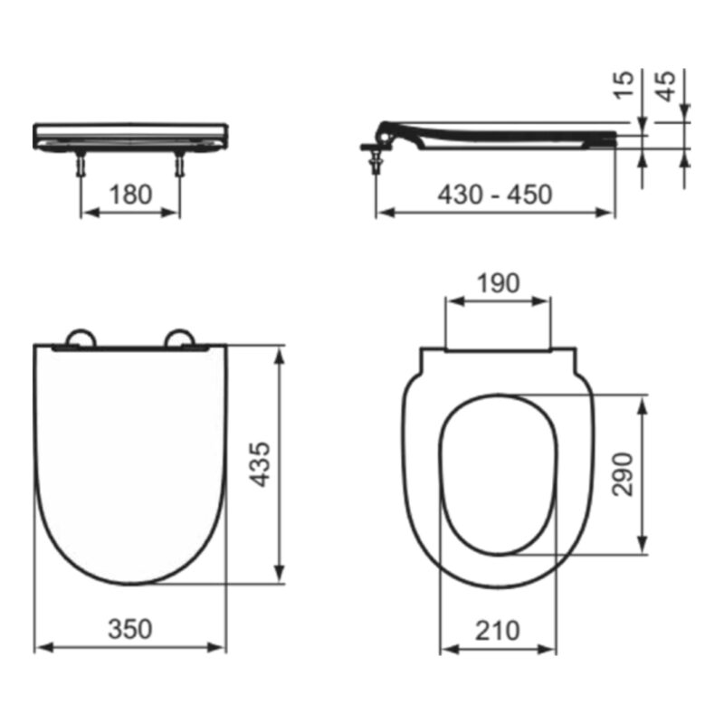 Ideal Standard i.Life O Rimless Wall Hung Toilet with Soft Close Slim Seat