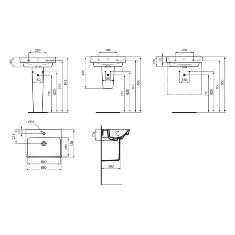 Ideal Standard i.life B Vanity Basin 550 x 435mm