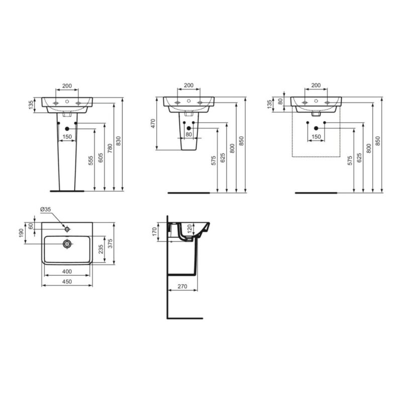 Ideal Standard i.life B Vanity Basin 450 x 375mm