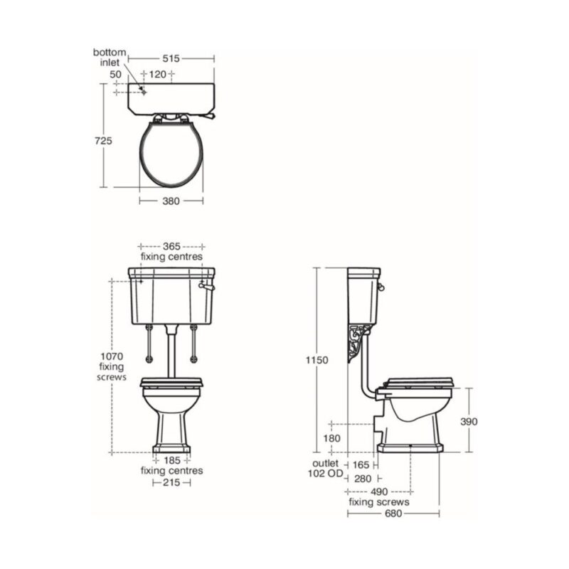 Ideal Standard Waverley Classic High/Low Level Bowl U4703