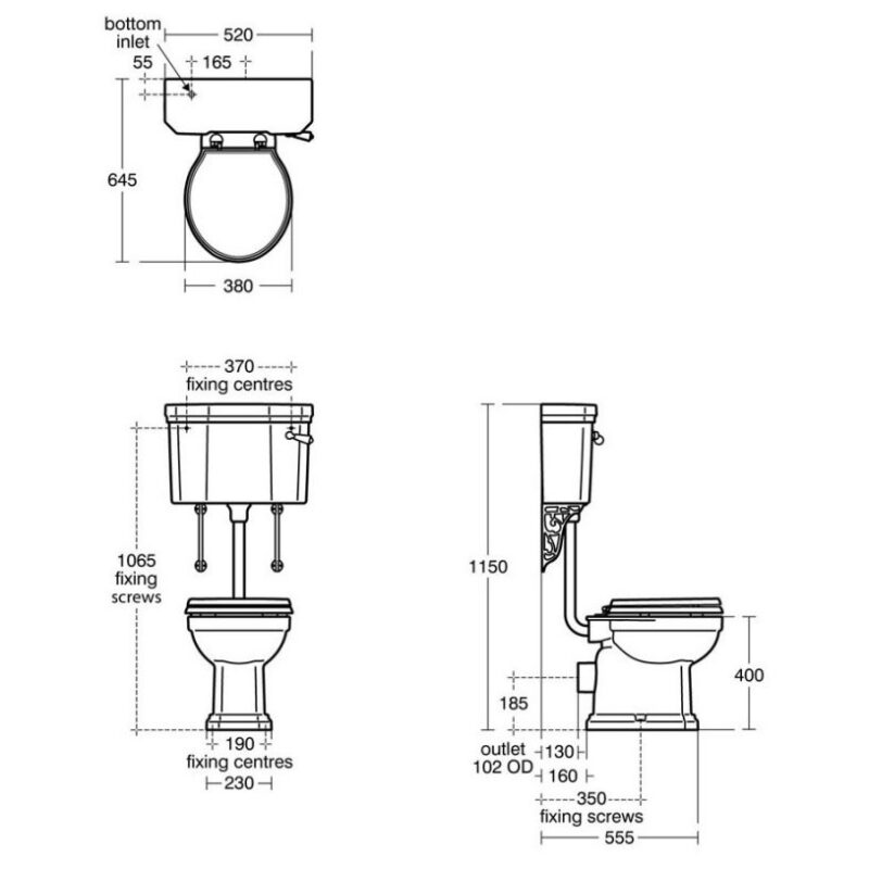 Ideal Standard Waverley Low Level Toilet Pack with Standard Seat