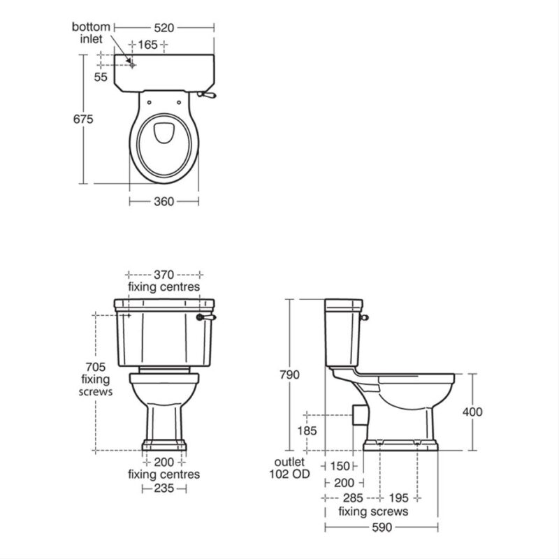Ideal Standard Waverley Classic Close Coupled Bowl U4708