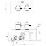 Imex Ravine Brushed Brass 2-Handle 2-Outlet Thermostatic Shower Valve
