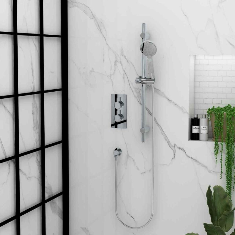 Imex Arco Single Outlet Concealed Shower Valve & Slide Rail Kit Pack