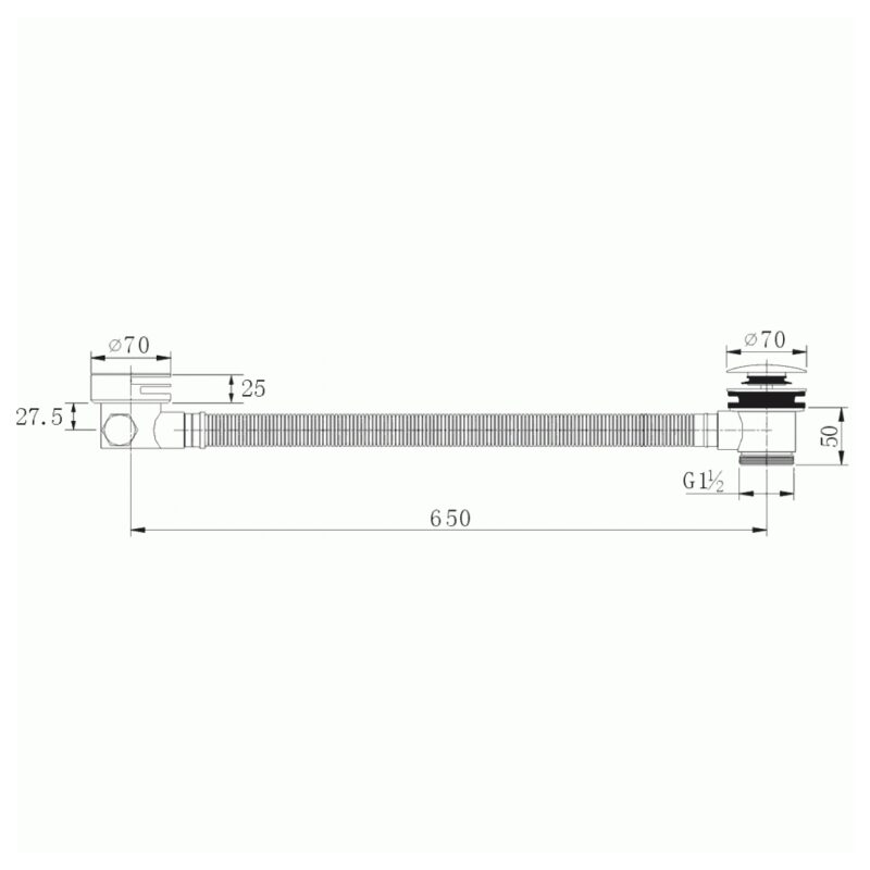 Imex Bath Filler Waste & Overflow Matt Black
