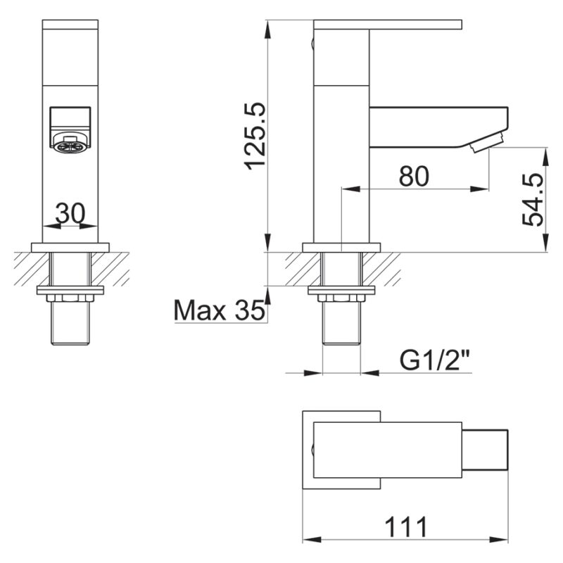 Imex Bloque Basin Pillar Taps (Pair)