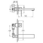 Imex Bloque 2 Hole Wall Mounted Basin Mixer Tap