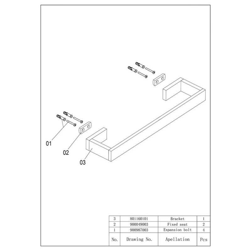 Imex Bloque 300mm Towel Bar