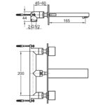 Imex Bloque 3 Hole Wall Mounted Basin Mixer Tap