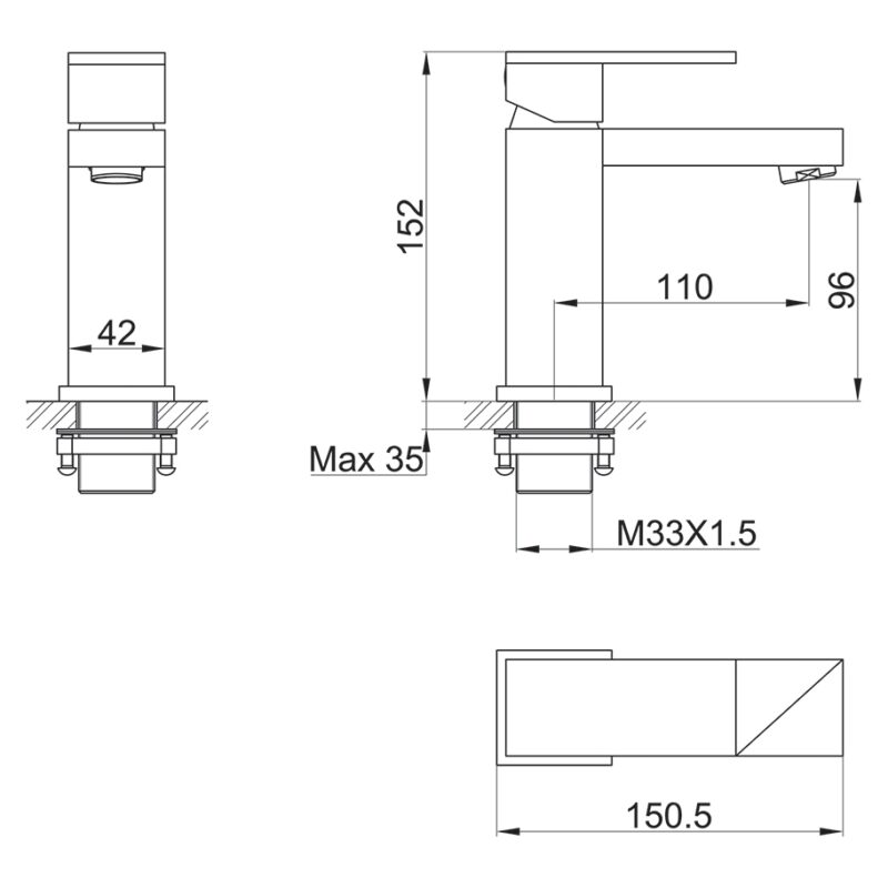 Imex Bloque Single Lever Basin Mixer Tap