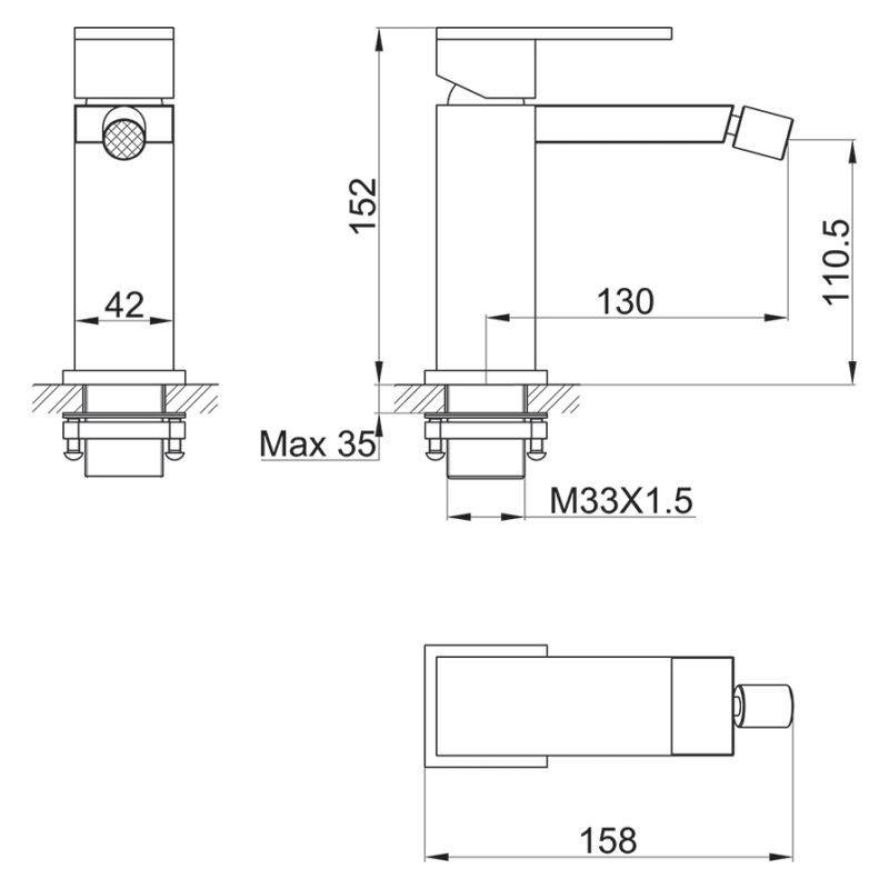 Imex Bloque Single Lever Bidet Mixer