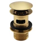 Imex Solid Brass Slotted Basin Clicker Waste Brushed Brass