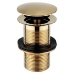 Imex Solid Brass Unslotted Basin Clicker Waste Brushed Brass