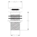 Imex Solid Brass Unslotted Basin Clicker Waste Brushed Brass