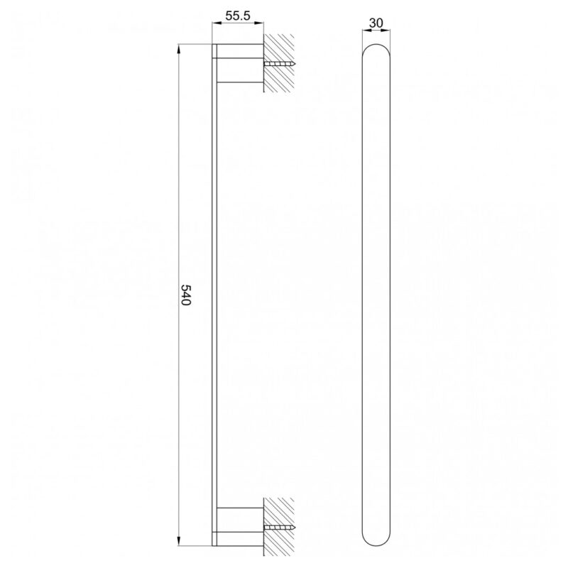 Imex Duro 500mm Towel Bar Brushed Brass
