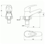 Imex DV8 Bath Pillar Taps
