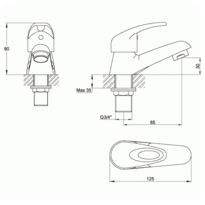 Imex DV8 Bath Pillar Taps