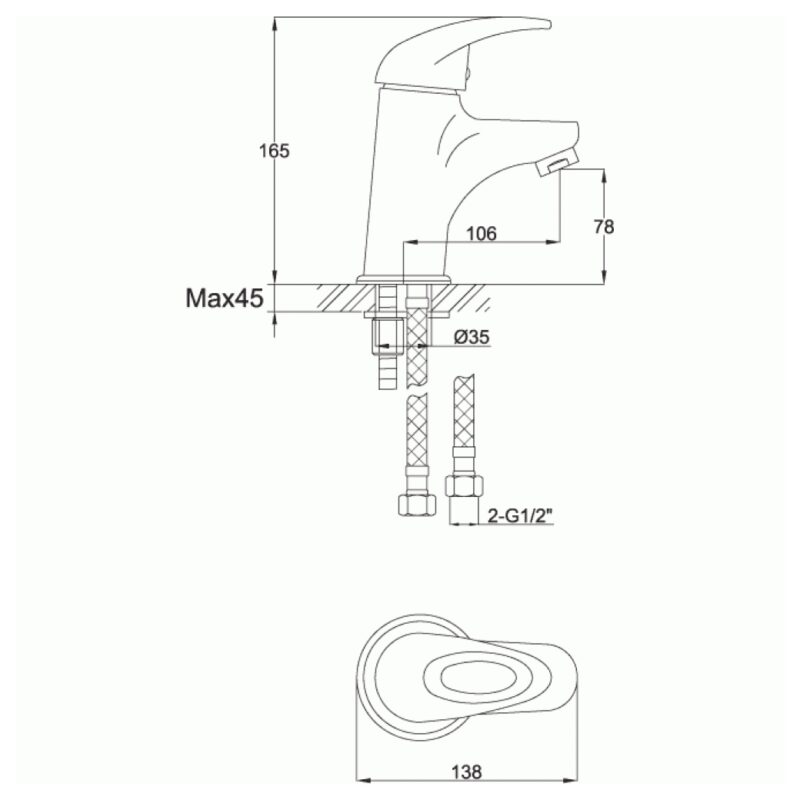 Imex DV8 Single Lever Basin Mixer Tap