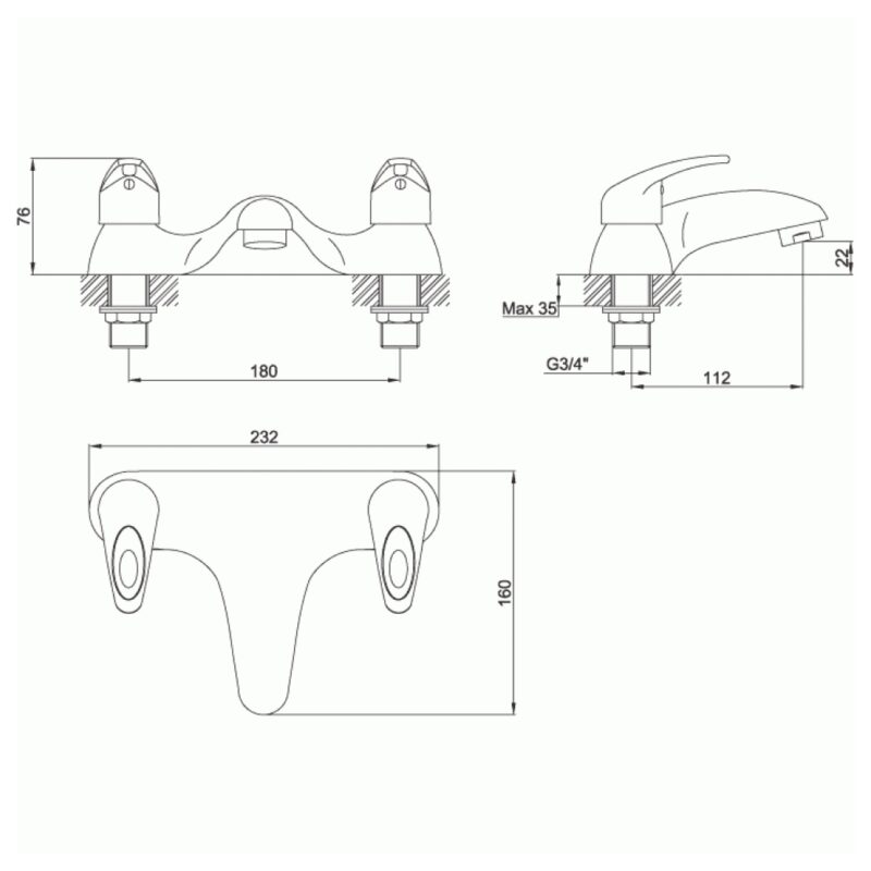 Imex DV8 Bath Filler Tap