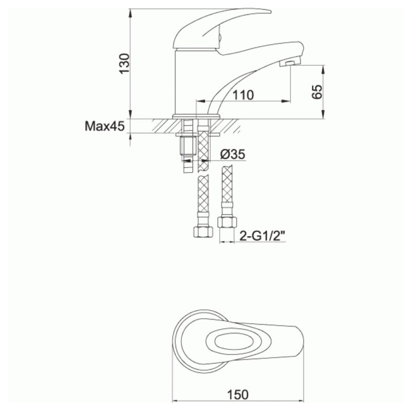 Imex DV8 Eco Single Lever Basin Mixer Tap