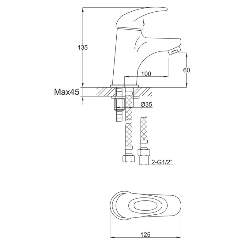 Imex DV8 Small Single Lever Basin Mixer Tap