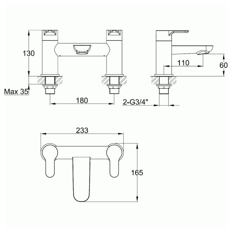 Imex Alma Bath Filler Tap