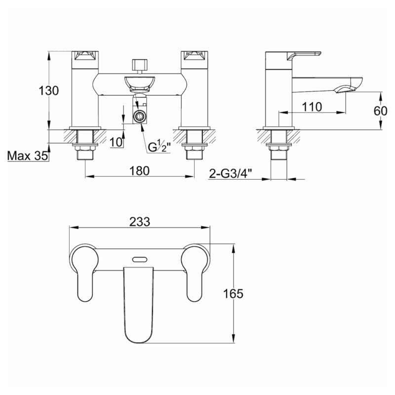 Imex Alma Bath Shower Mixer with Kit