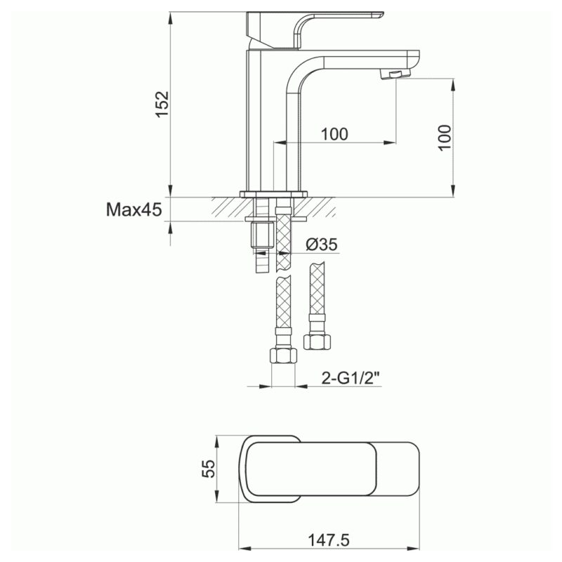 Imex Flite Single Lever Basin Mixer Tap