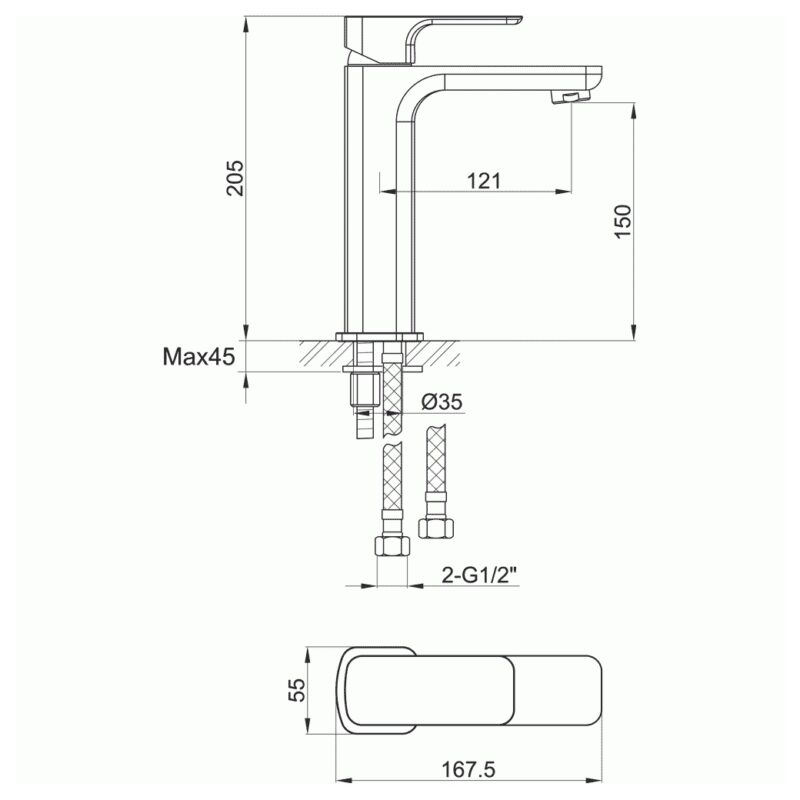 Imex Flite Medium Single Lever Basin Mixer Tap Chrome