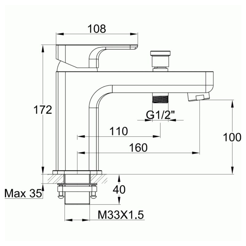 Imex Flite Mono Bath Shower Mixer with Kit Chrome