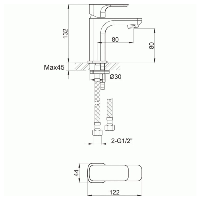 Imex Flite Small Single Lever Basin Mixer Tap Chrome