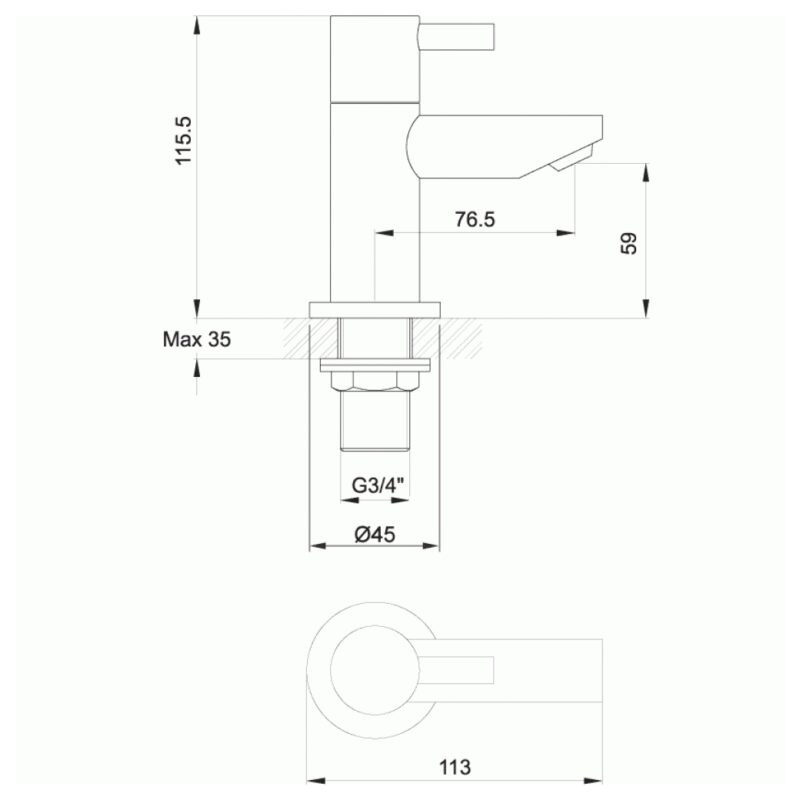 Imex Ivo Bath Pillar Taps
