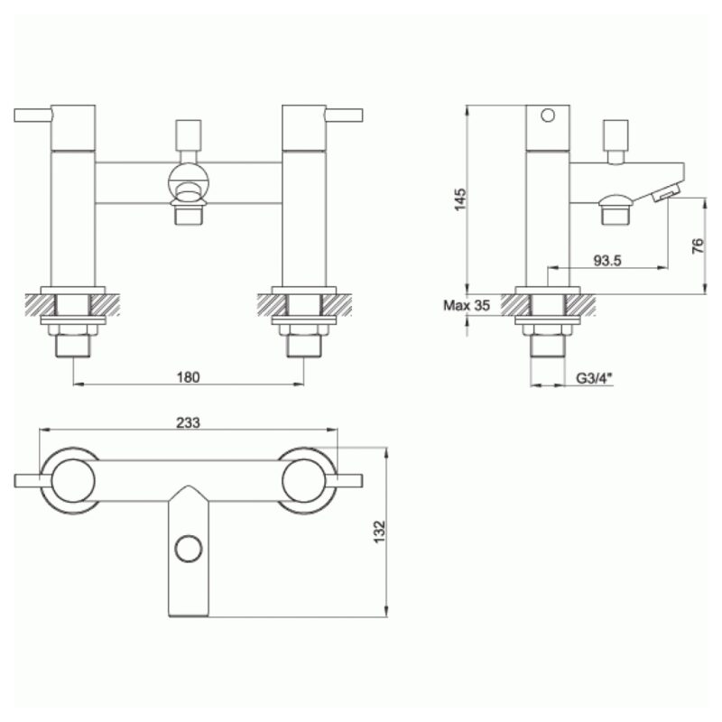 Imex Ivo Bath Shower Mixer with Kit