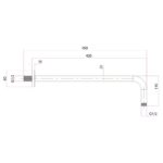 Imex Design Round 400mm Brushed Brass Wall Shower Arm