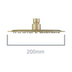 Imex Slimline 200mm Brushed Brass Round Shower Head
