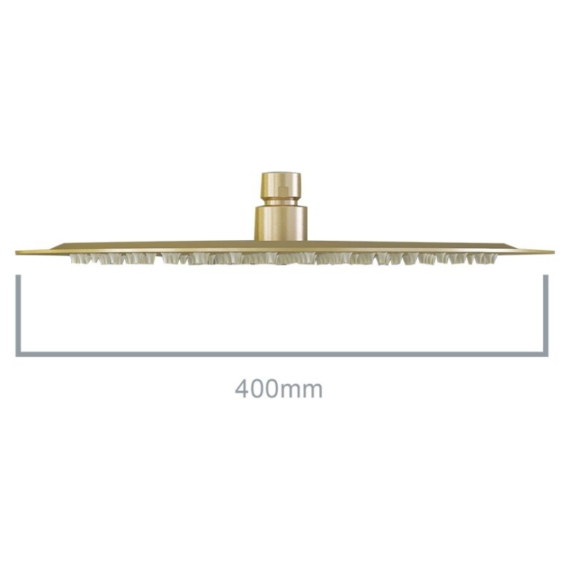Imex Slimline 400mm Brushed Brass Round Shower Head