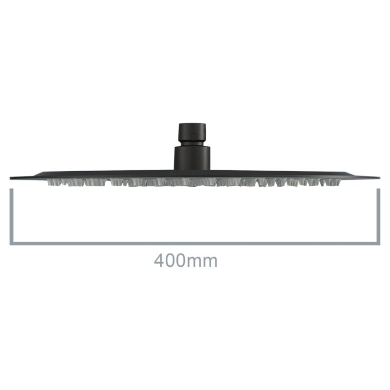 Imex Slimline 400mm Matt Black Round Shower Head