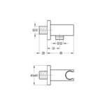 Imex Square Brass Wall Outlet Elbow with Bracket