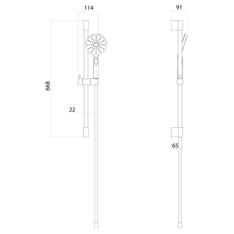 Imex Ravine Slide Rail Kit Brushed Brass