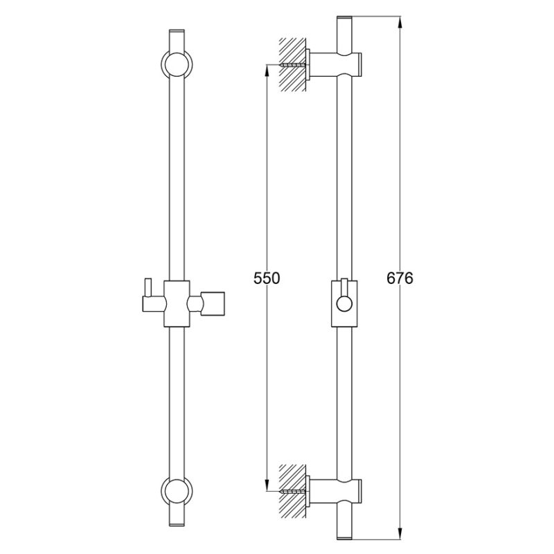 Imex Contemporary Brass Slide Rail Brushed Brass